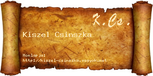 Kiszel Csinszka névjegykártya